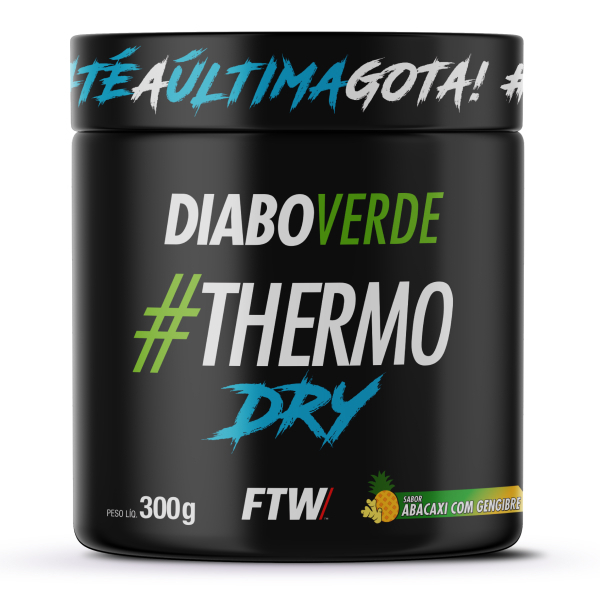 Diabo Verde #THERMO DRY Termogênico Sabor Abacaxi com Gengibre Pote 300g - FTW
