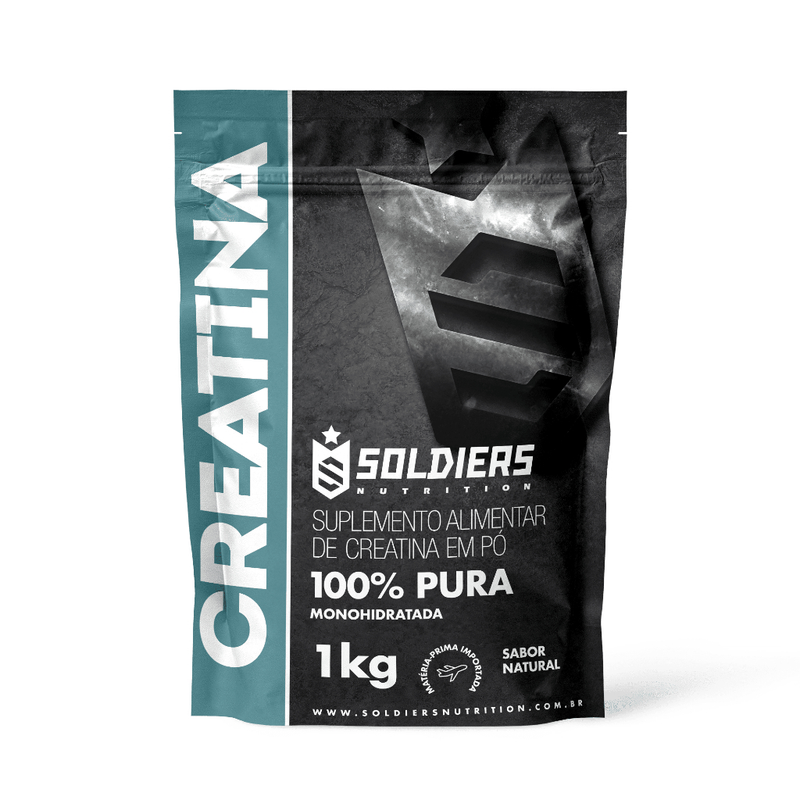 Creatina Monohidratada 1kg 100% Pura Importada Soldiers Nutrition Suplemento Performance Muscular Força