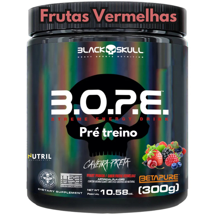 Pré-Treino BOPE Black Skull 300g Caveira Preta