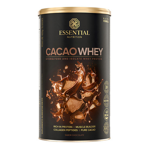 Suplemento Em Pó Essential Nutrition Cacao Whey Sabor Chocolate Em Lata De 420g