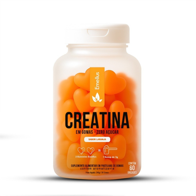 Creatina em Gomas Sabor Laranja 60 Gummy Emellus